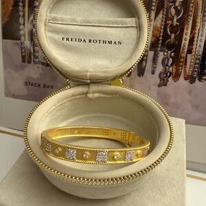 New Design! Freida Rothman Wide Hinged Bangle Bracelet